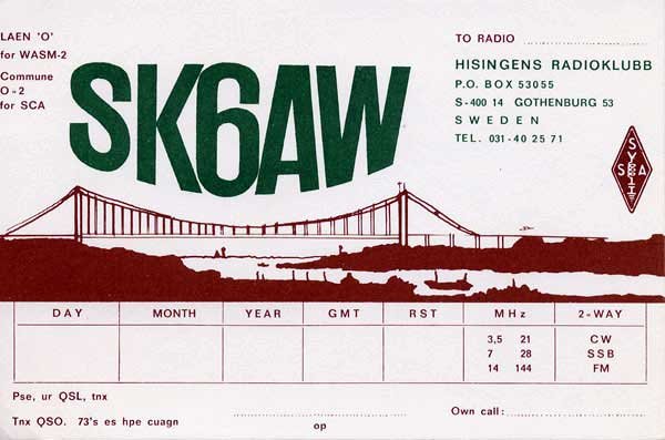 SK6AW Göteborg